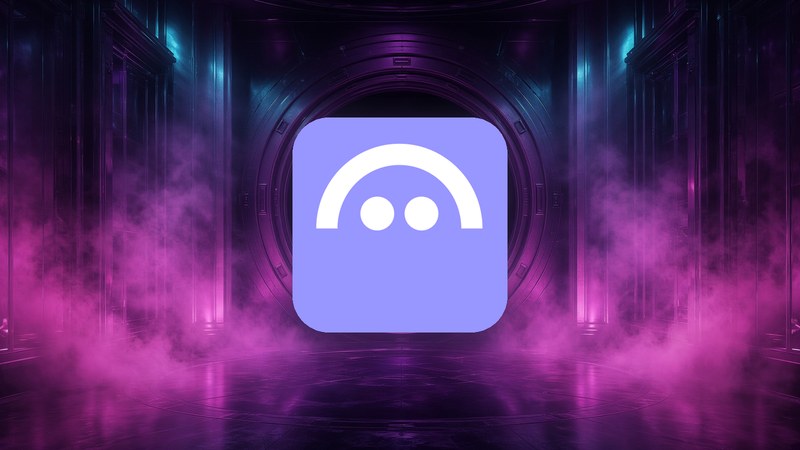 Purple Aave ghost, centered, magenta light.