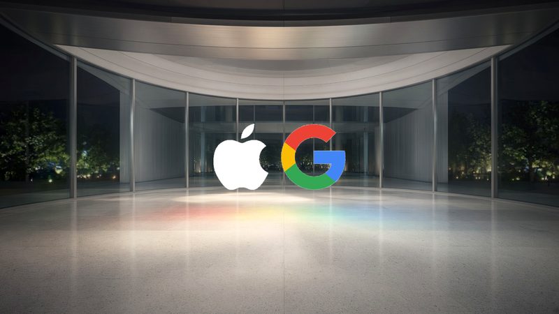 Logos Apple et Google, centrés.