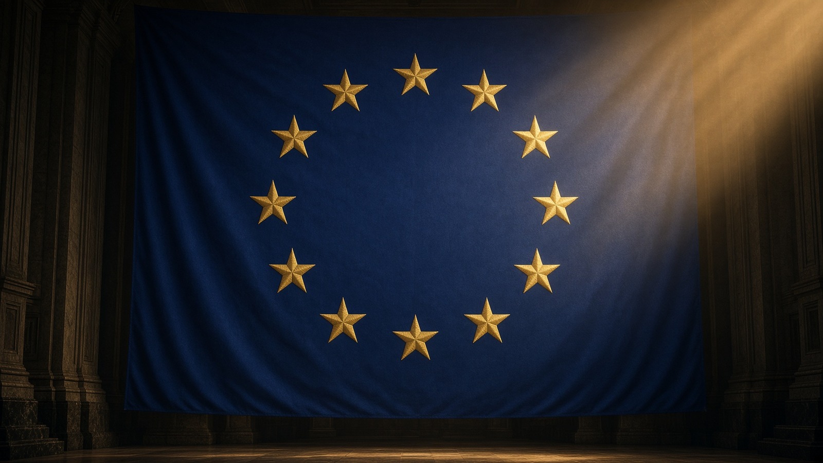Drapeau de l’Union européenne, étoiles centrées.
