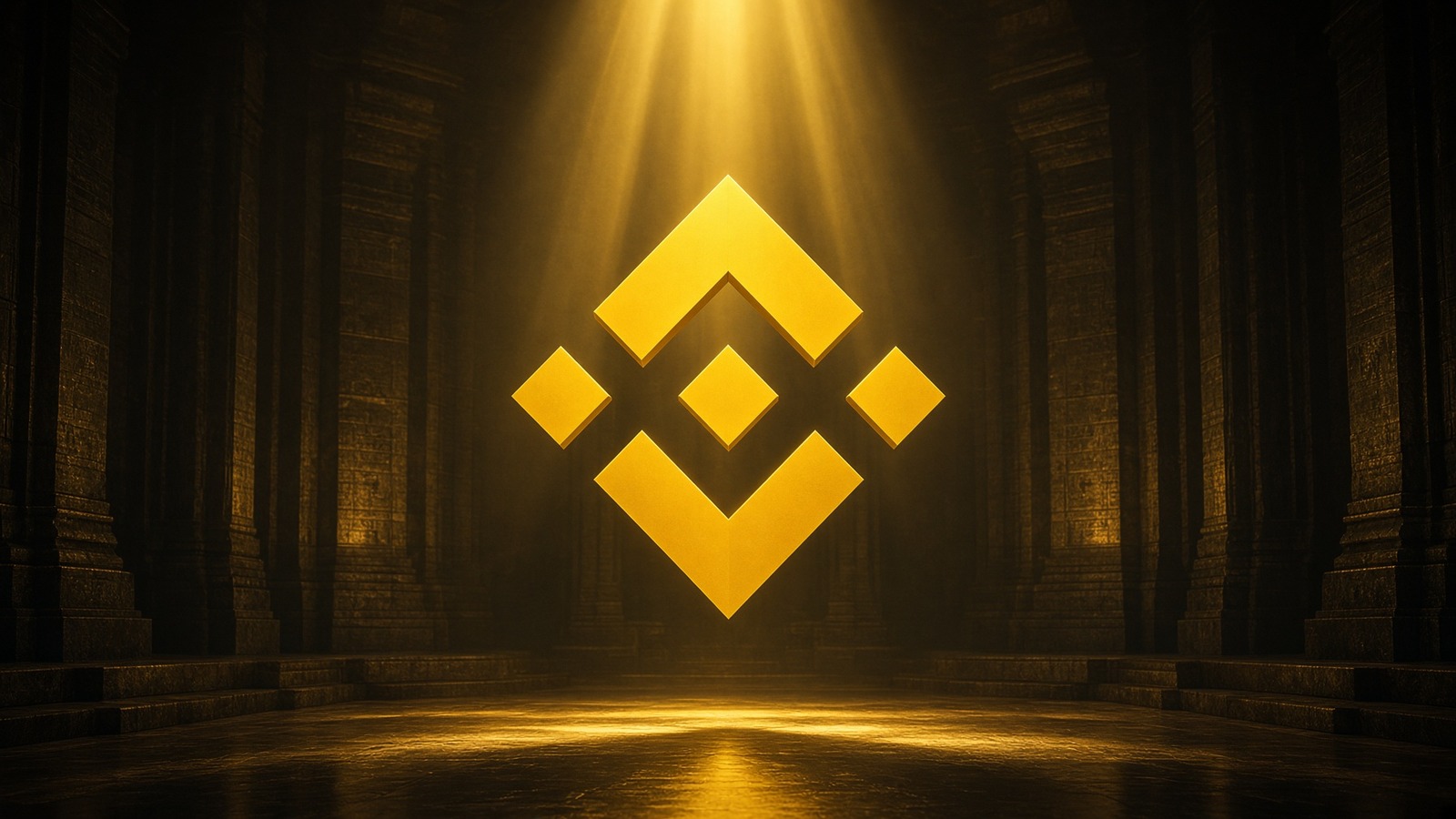 Logo Binance jaune, centré.