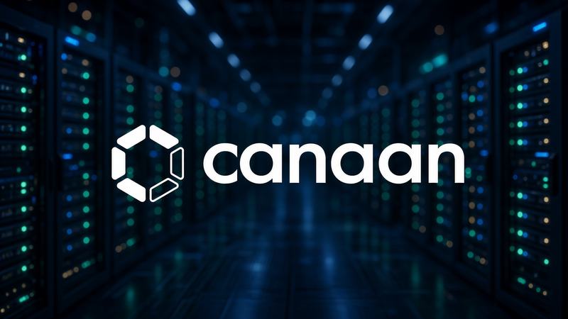 Logo Canaan, hexagone blanc et mot, centré.