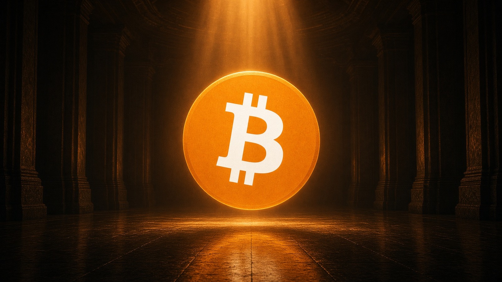 B de Bitcoin orange, centré.