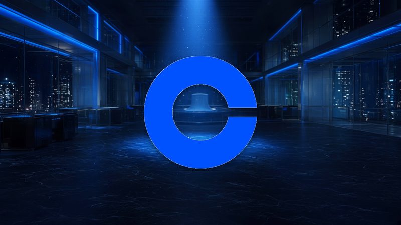 Logo Coinbase, centré.