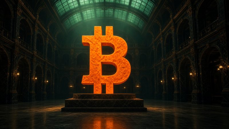 Orange Bitcoin B, centered.