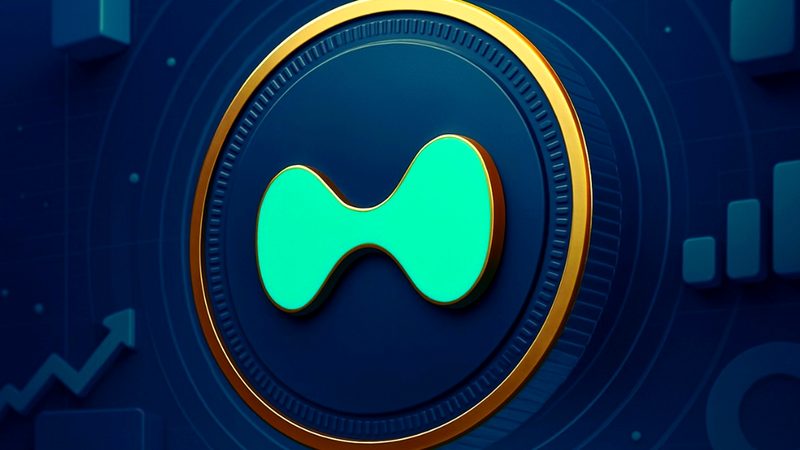 Gold Hyperliquid coin, mint mark centered.
