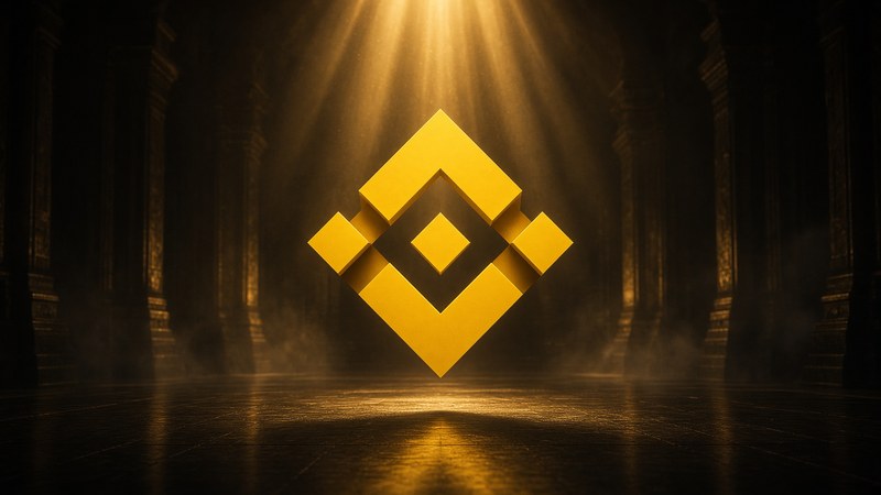 Logo Binance jaune, centré.