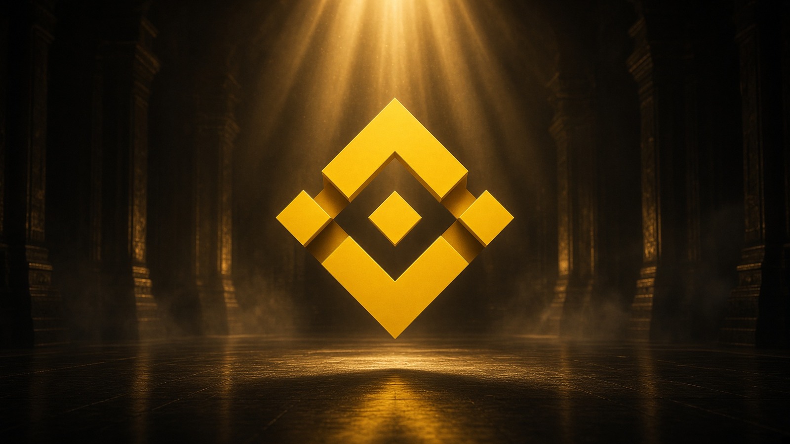 Logo Binance jaune, centré.