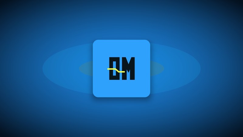 Logo OffMarket, lettres OM, centré.