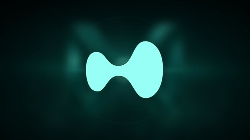 Logo Hyperliquid vert, centré, lumière de cinéma.
