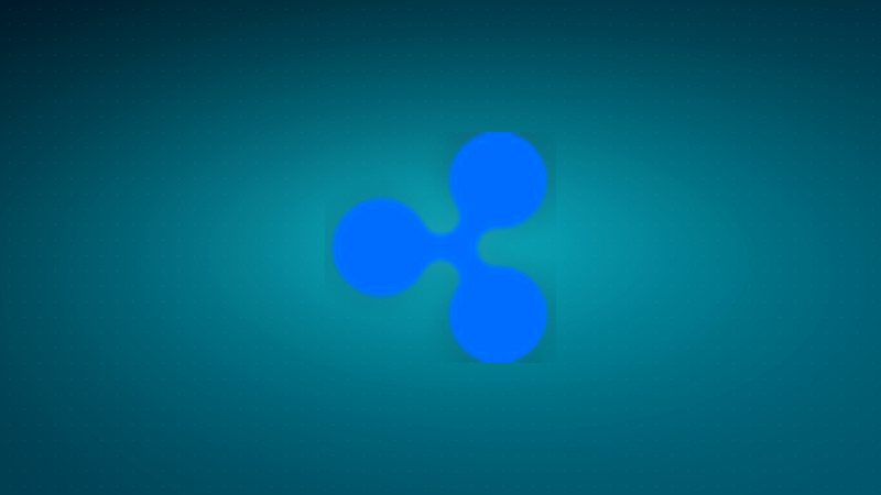 Ripple, centré sur fond turquoise.