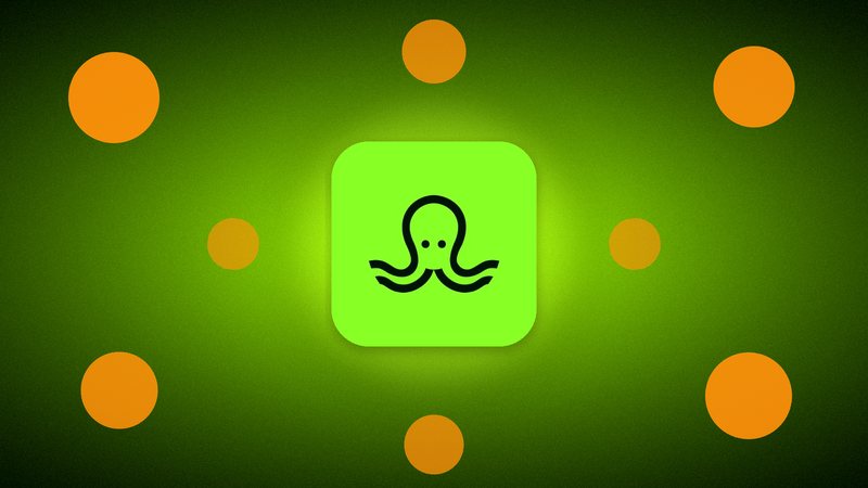 Black Symbiosis octopus, centred on cinematic lime.