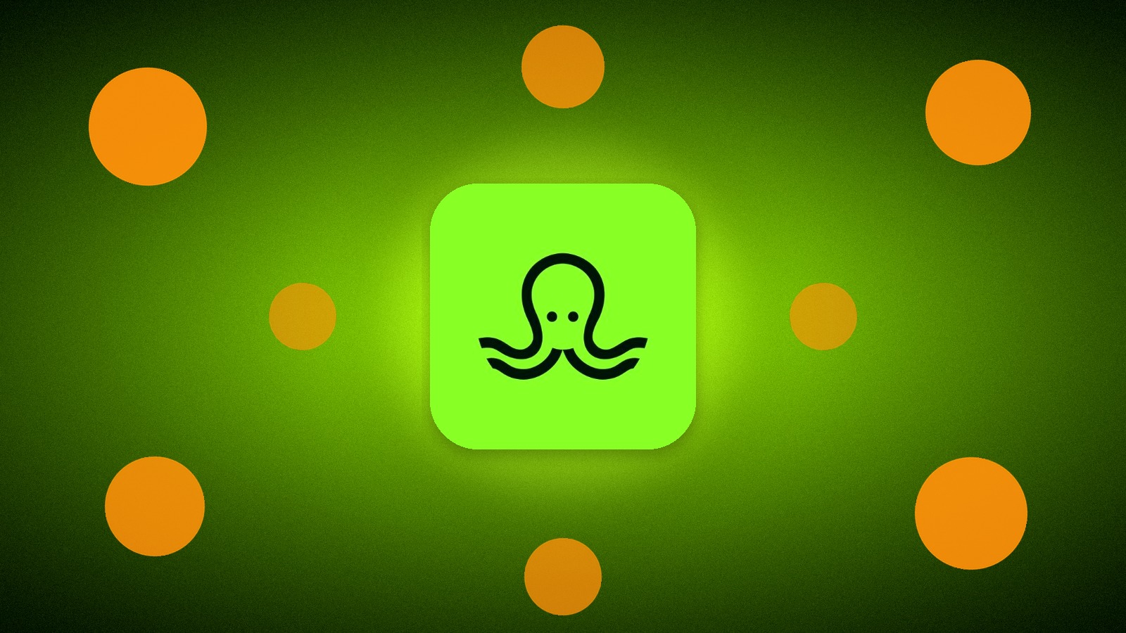 Black Symbiosis octopus, centred on cinematic lime.