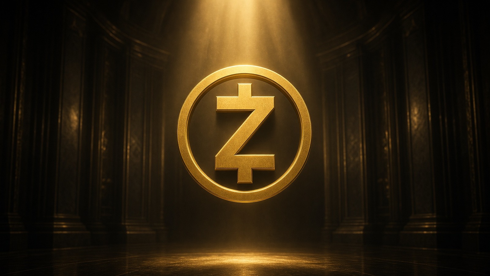 Logo Zcash or, centré.