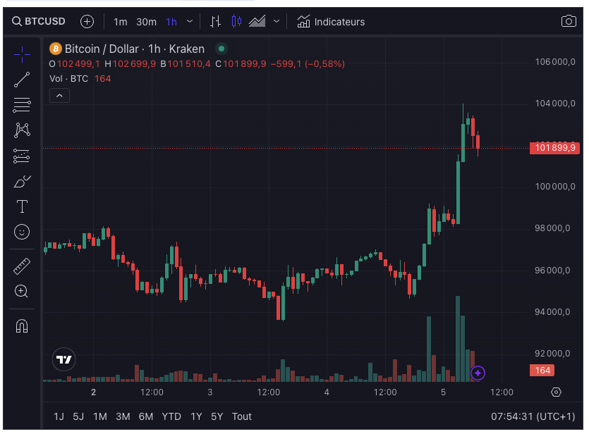 Bitcoin 100k graphique