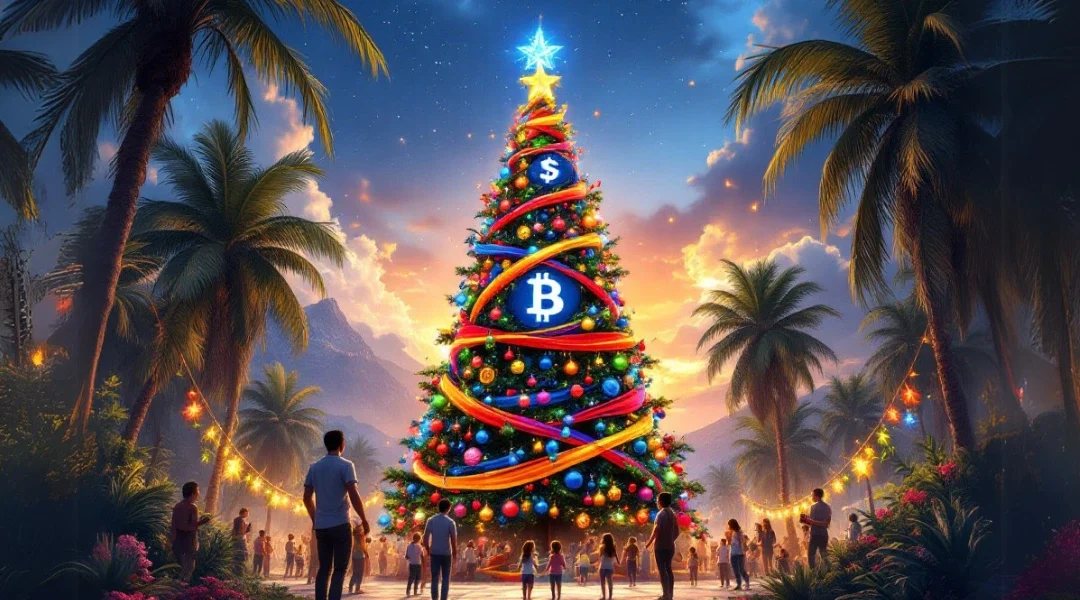 El Salvador : L’Arbre de Noël Bitcoin illumine le centre historique